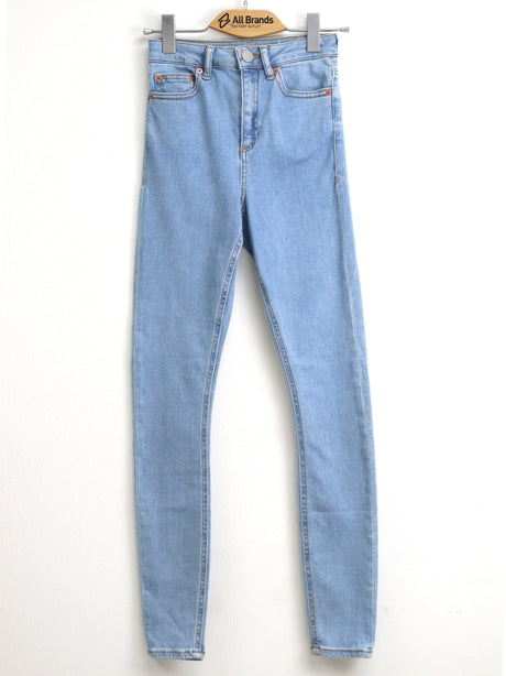 Image for Women's Plain Solid Skinny Jeans,Light Blue