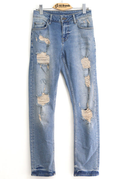 Image for Women's Washed Ripped Jeans,Blue