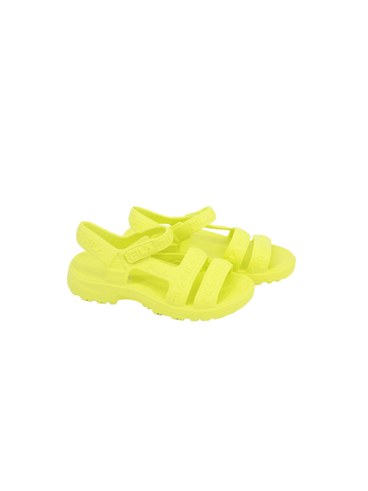 Image for Women's Brand Logo Printed Velcro Slide Sandals,Yellow