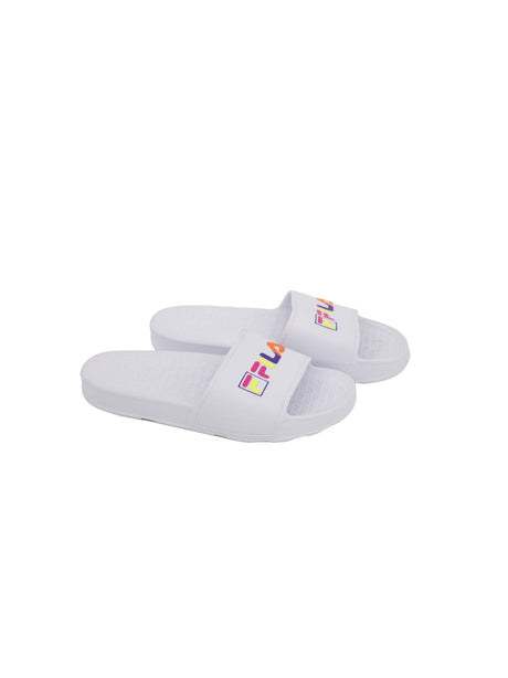 Image for Women's Brand Logo Printed Slide,White