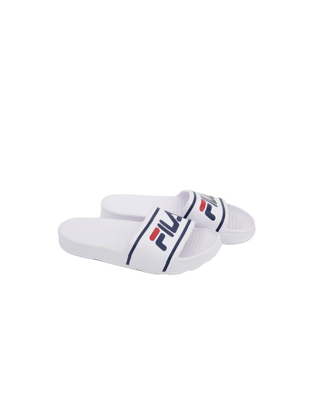 Image for Men's Brand Logo Printed Slide,White