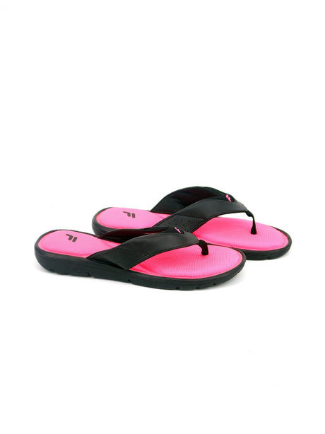 Image for Women's Brand Logo Printed Slippers,Black/Pink