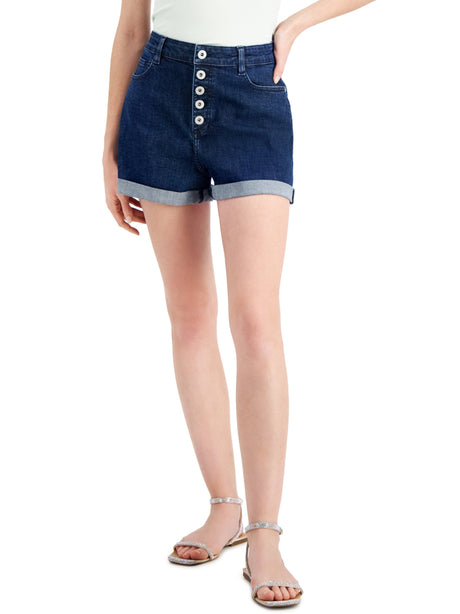 Image for Women's Plain Solid Denim Short,Dark Blue