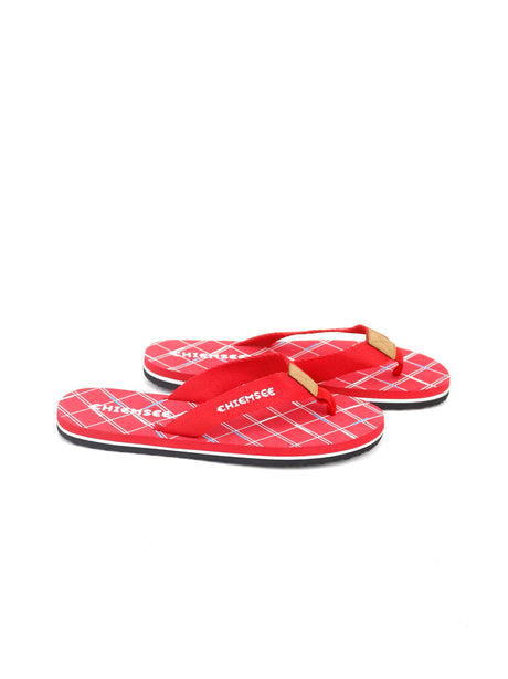 Image for Women's Brand Logo Printed Slippers,Red