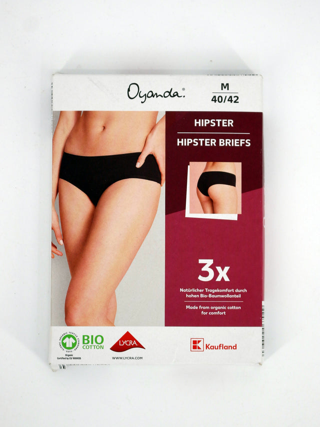 Image for Women's 3 Pcs Plain Solid Hipster Briefs,Black