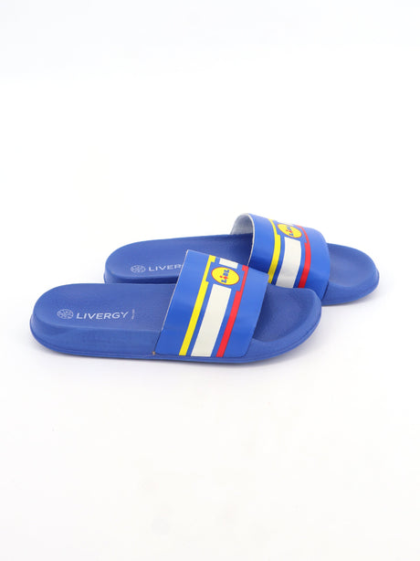 Image for Men's Brand Logo Printed Slippers,Blue