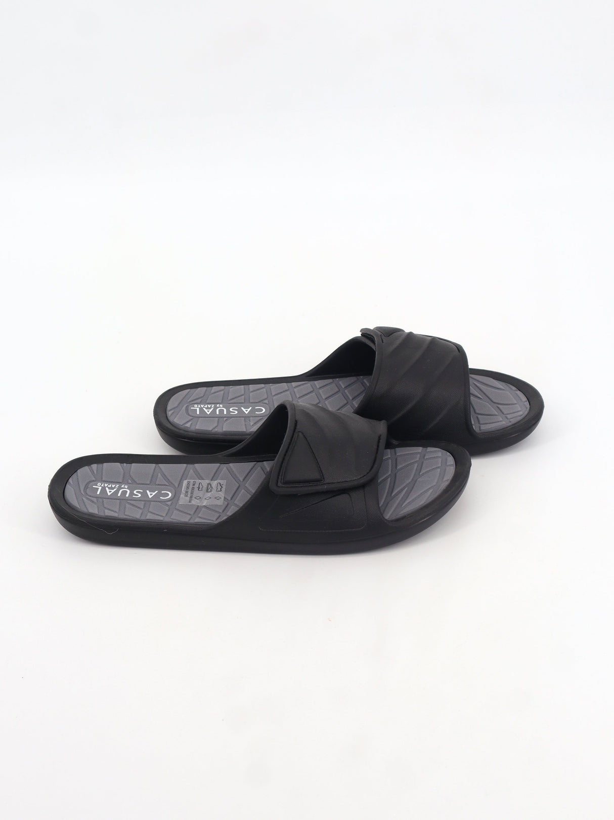 Image for Men's Plain Solid Slippers,Black