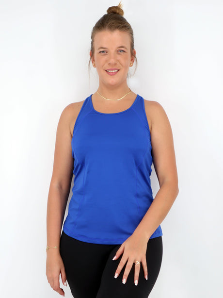 Image for Women's Plain Solid Sleeveless Sport Top,Blue