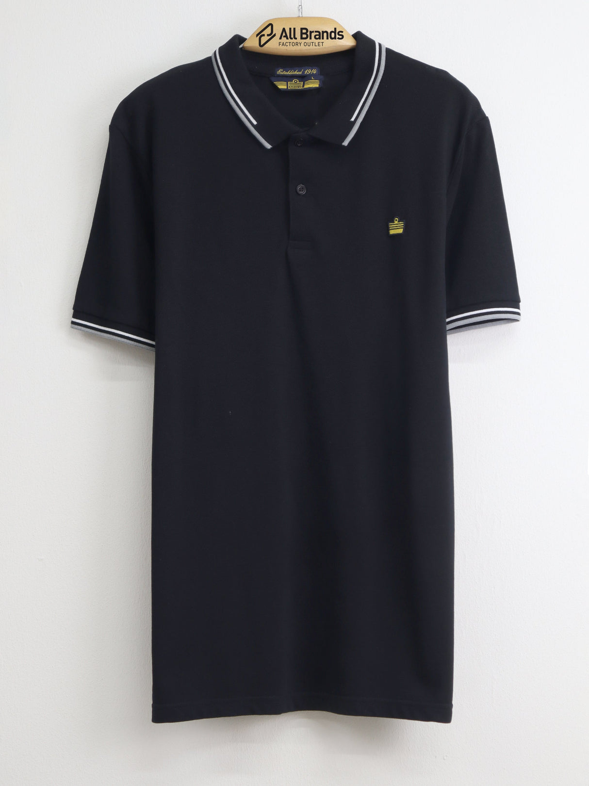 Image for Men's Brand Logo Embroidered Polo T-Shirt,Black