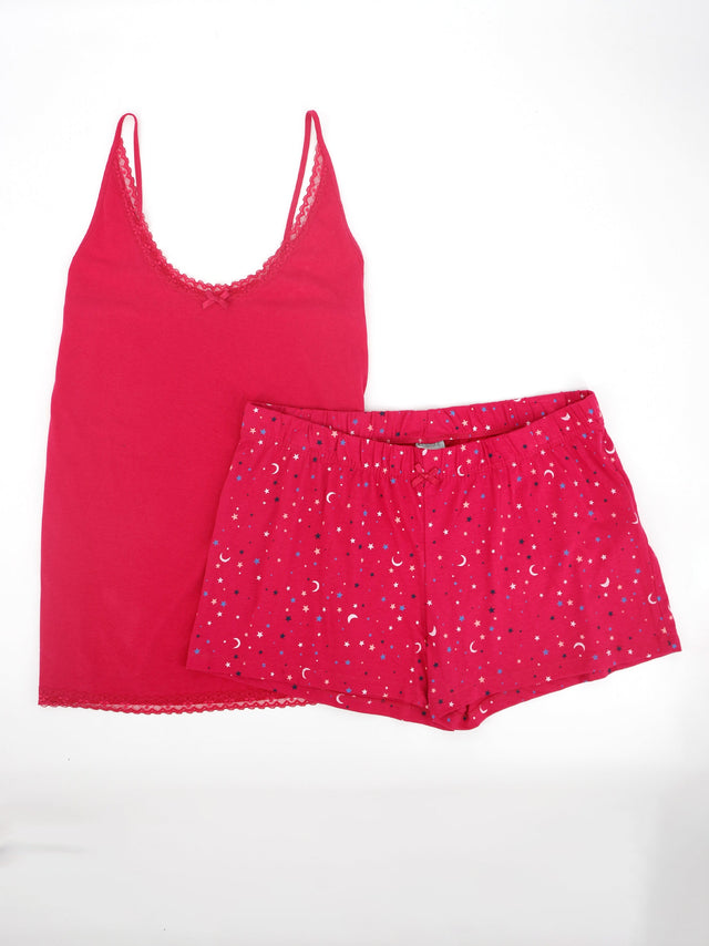 Image for Women's Stars Printed Sleepwear Set,Fuchsia