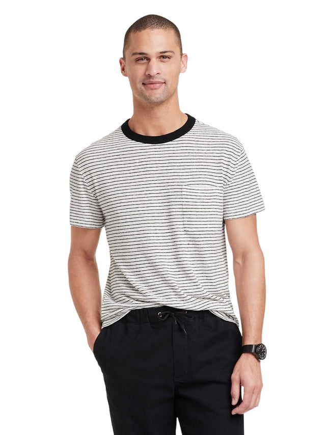 Image for Men's Side Pocket Striped T-Shirt,White