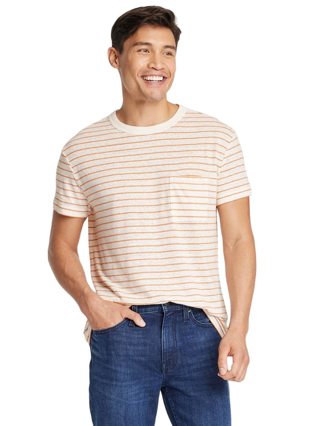 Image for Men's Striped T-Shirt,Cream