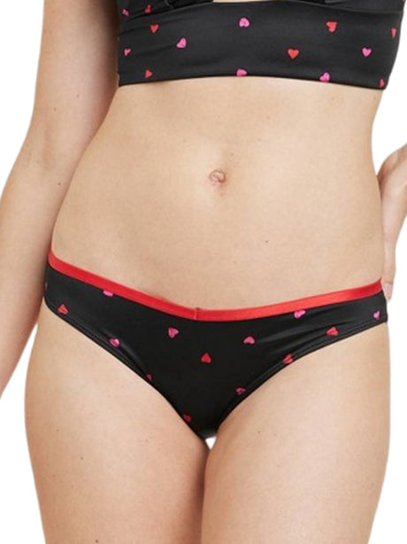 Image for Women's Heart Printed Bikini Bottom, Black