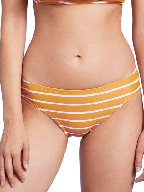 Image for Women's Striped Bikini Bottom ,Mustard