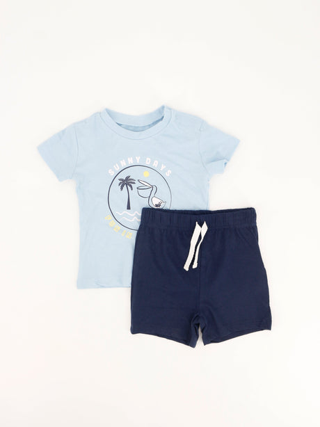 Image for Kids Boy Graphic Printed Top & Bottom Set,Blue