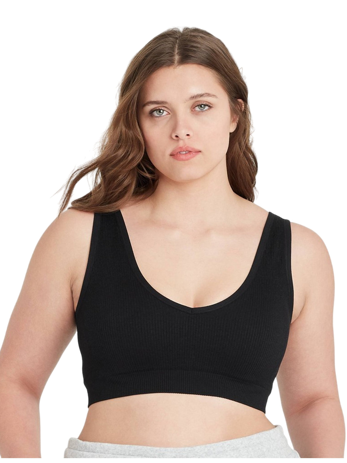 Image for Women's Plain Solid Crop Top,Black