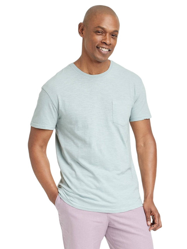 Image for Men's Textured T-Shirt,Light Green