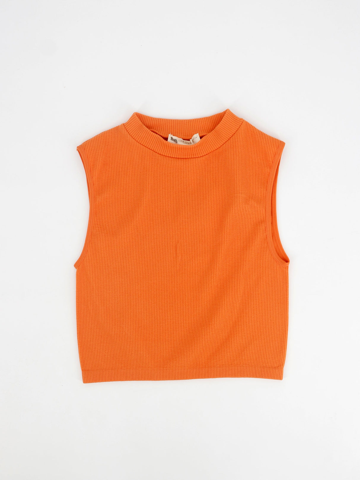 Image for Women's Ribbed Crop Top,Orange