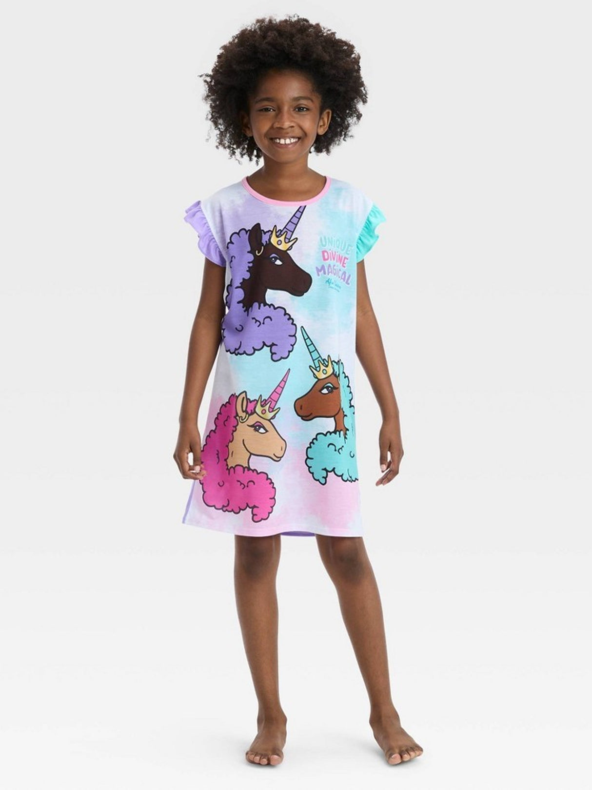 Image for Kids Girl's Graphic Printed NightGown,Purple