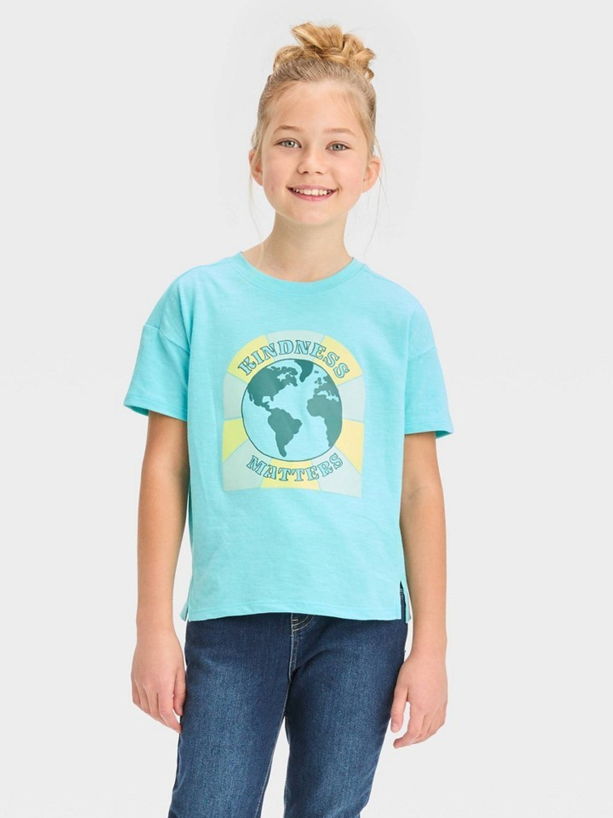 Image for Kids Girl's Graphic Printed T-Shirt,Turquoise