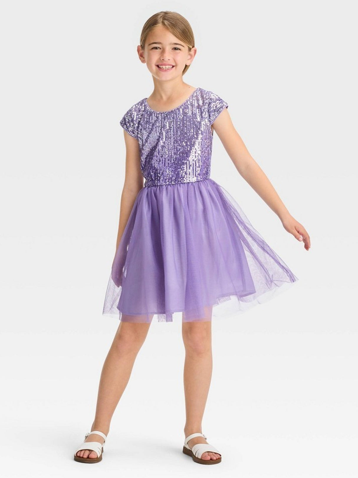 Image for Kids Girl's Sequined Dress,Purple