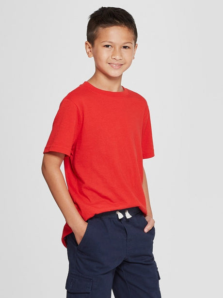 Image for Kids Boy's Plain Solid T-Shirt,Red