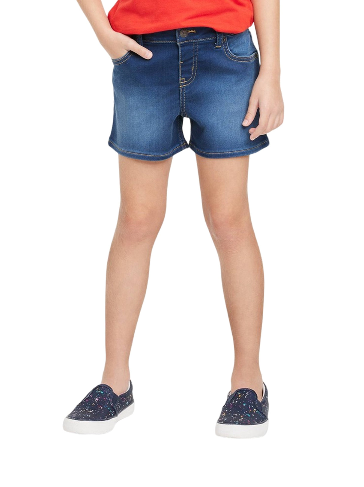 Image for Kids Girl's Washed Denim Short,Blue