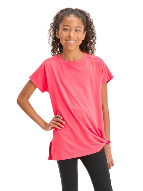 Image for Kids Girl's Plain Solid Top Open Back,Coral