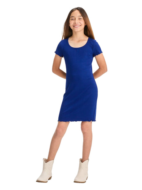 Image for Kids Girl's Ribbed Dress,Blue