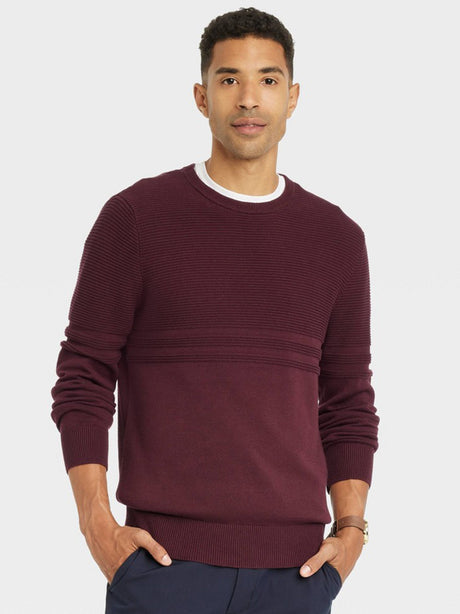 Image for Men's Ribbed Sweater,Wine