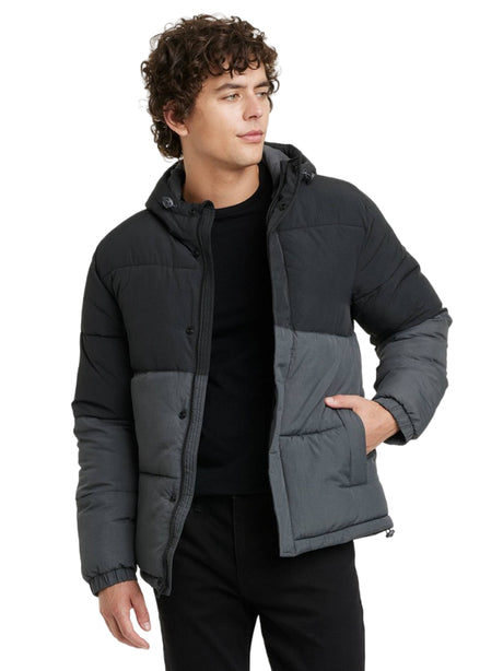 Image for Men's Colorblock Puffer Jacket,Black