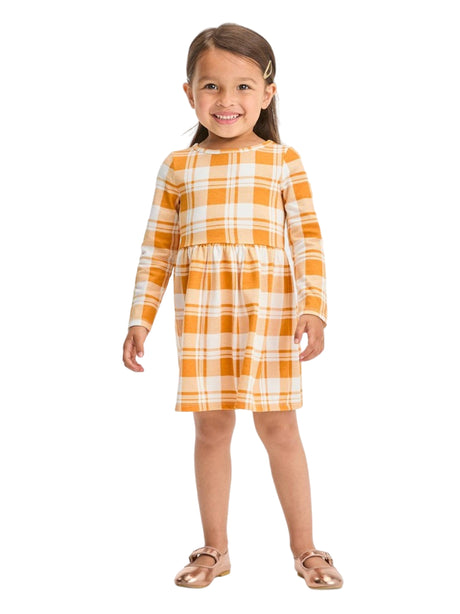 Image for Kids Girl's Plaid Dress,White/Orange