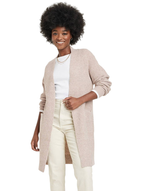 Image for Women's Textured Long Cardigan,Beige