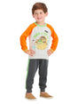 Image for Kids Boy's Graphic Printed Top,Light Grey/Orange