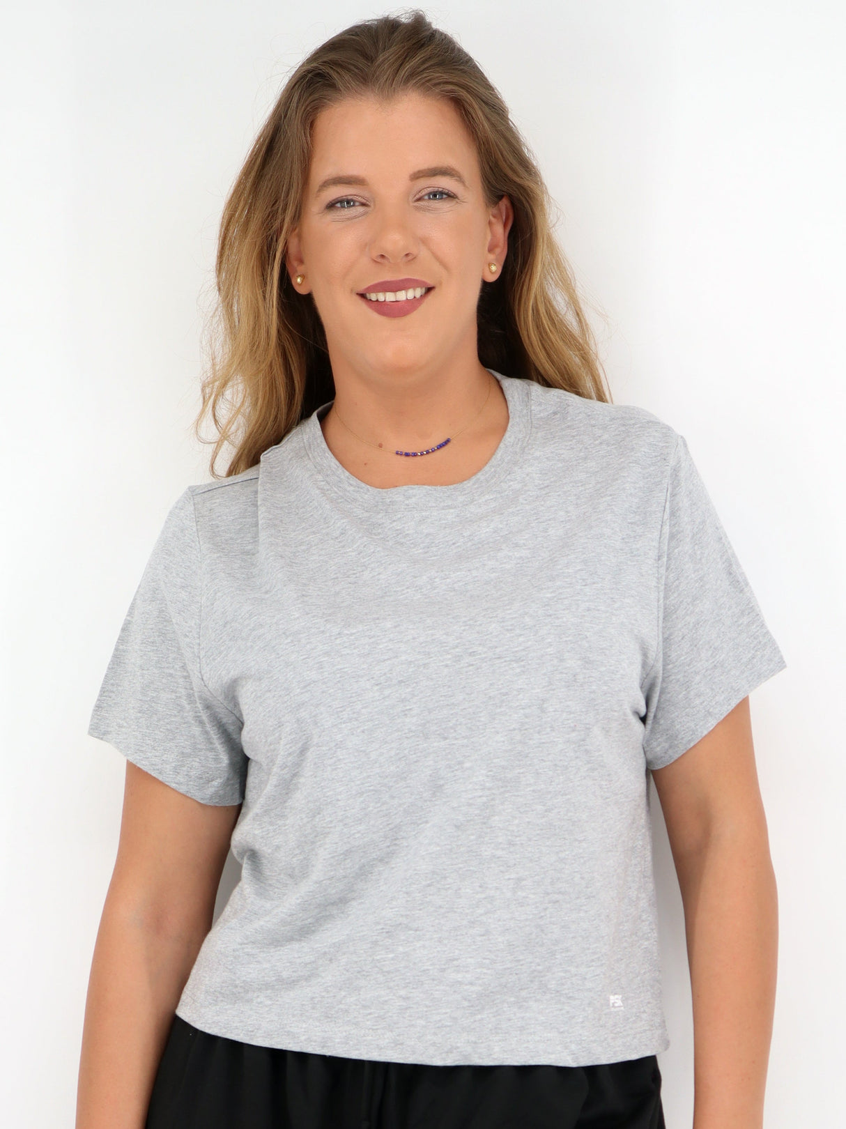 Image for Women's Brand Logo Printed T-Shirt,Light Grey