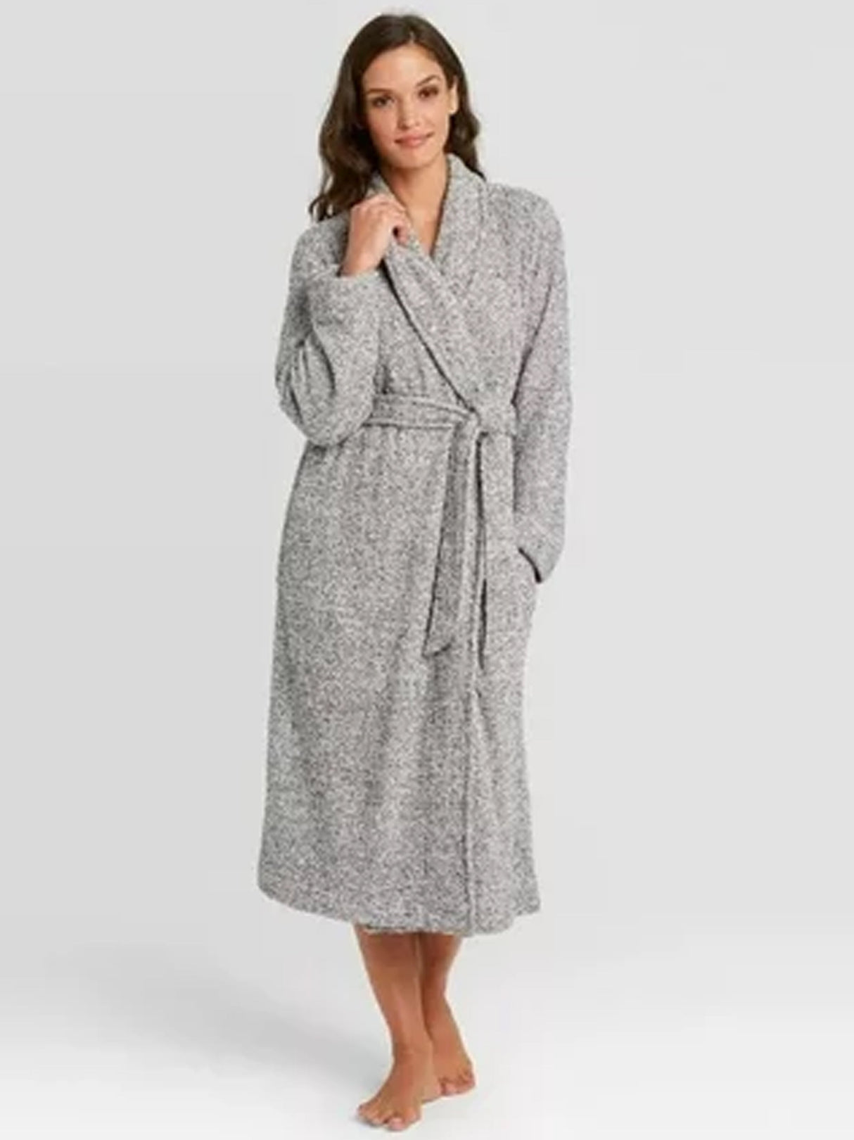 Image for Women's Textured Robe,Whtie/Black