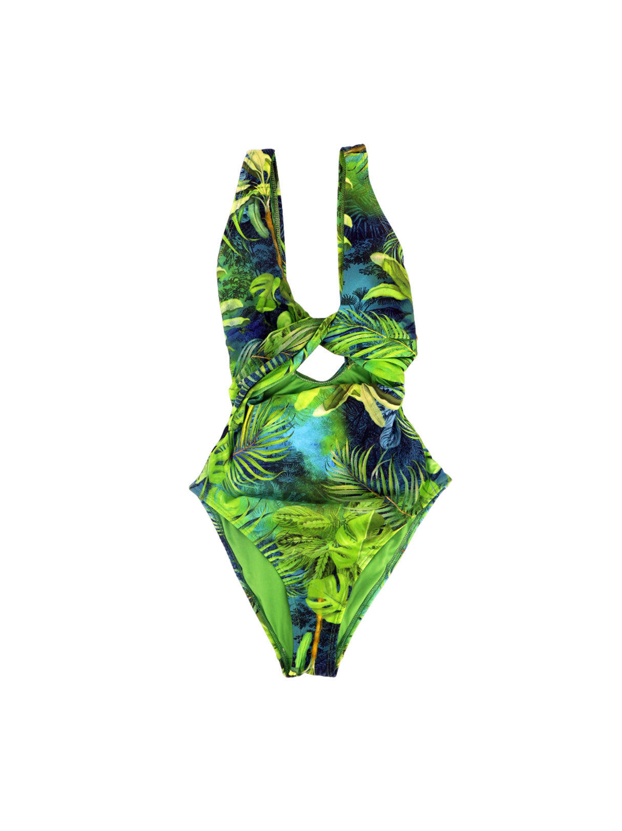 Image for Women's Tropical Printed Tankini Top,Green