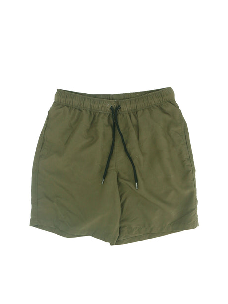 Image for Men's Plain Solid Swim Trunks,Dark Olive