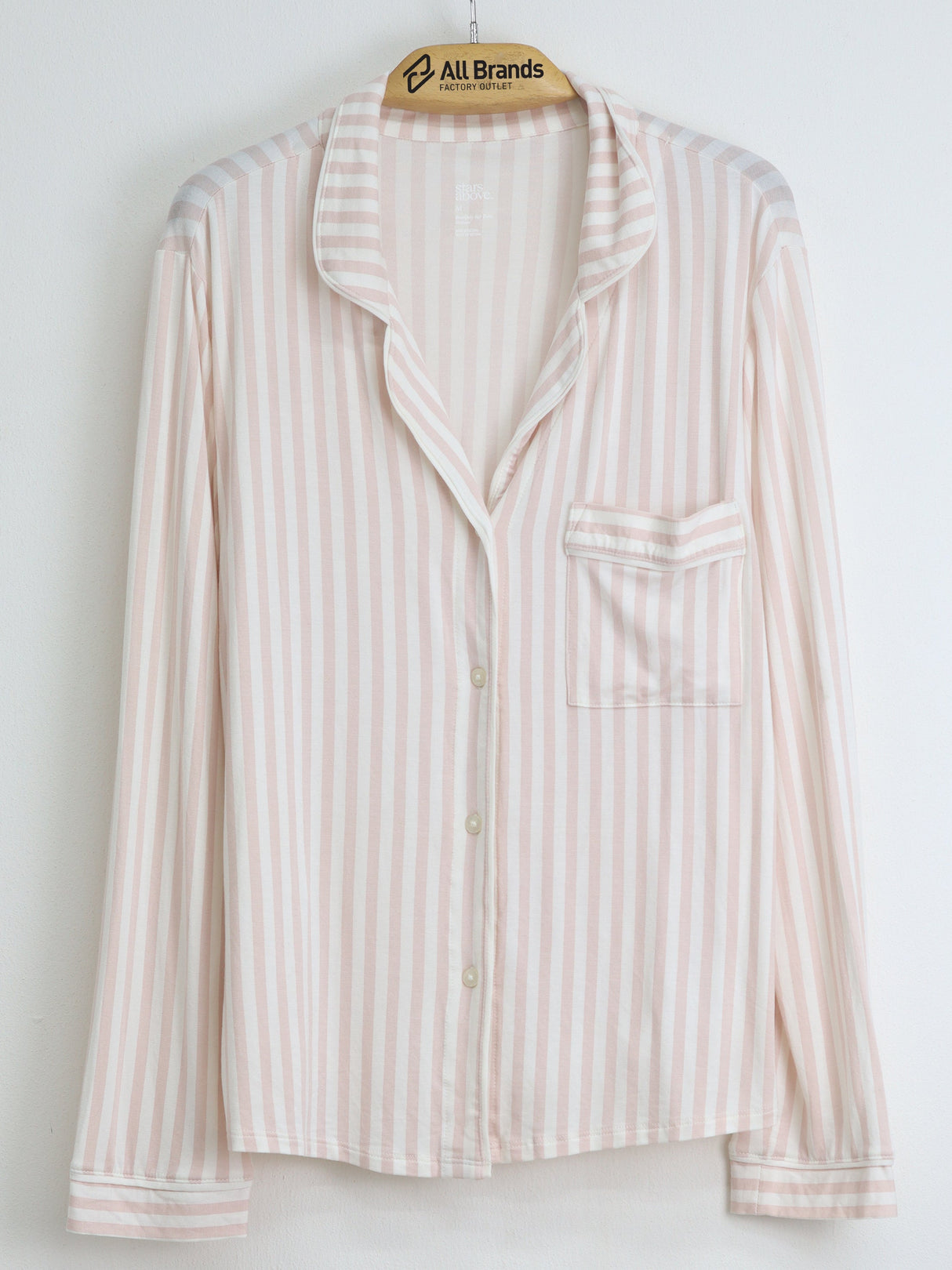 Image for Women's Striped Sleepwear Top,Light Pink