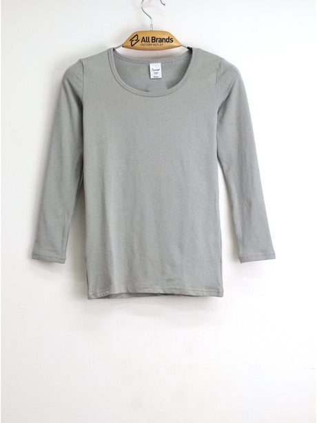 Image for Women's Plain Solid Top,Light Grey