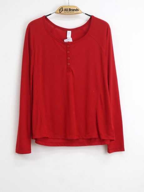 Image for Women's Plain Solid Sleepwear Top,Red