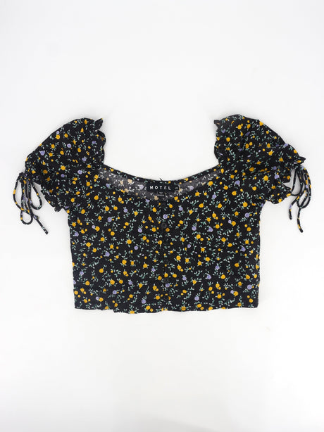 Image for Women's Floral Printed Top,Black