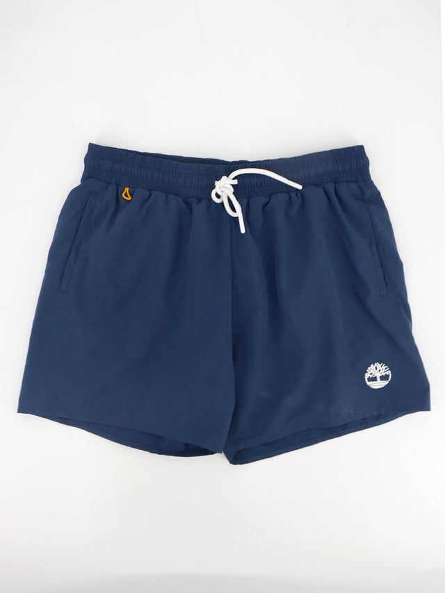 Image for Men's Brand Logo Printed Swim Trunks,Navy