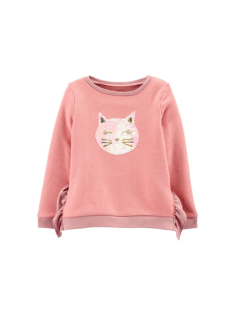 Image for Kids Girl's Sequined Sweatshirt,Pink