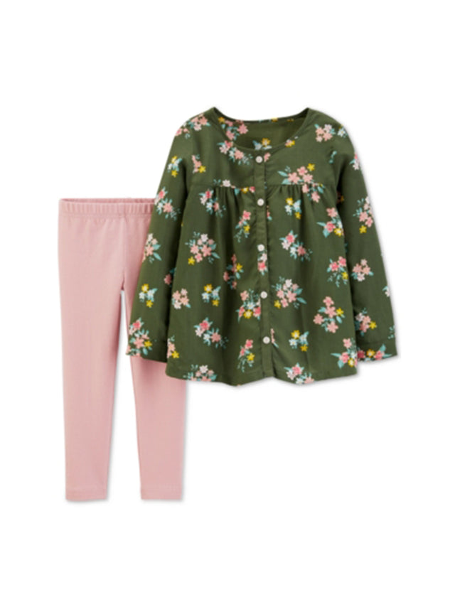 Image for Kids Girl's Floral Top & Bottom Set,Multi