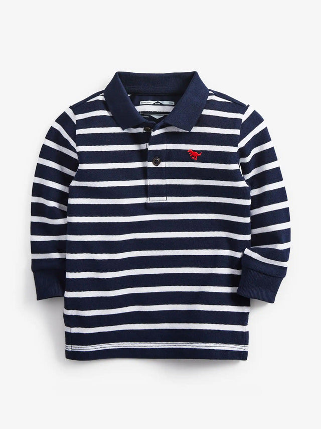 Image for Kids Boy's Striped Polo Top,Navy