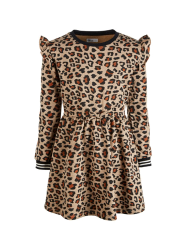 Image for Kids Girl's Leopard Printed Sweatshirt Dress,Beige