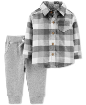 Image for Kids Boy's 2 Pcs Shirt & Joggers Set,Grey