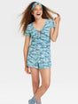 Image for Women's Camo Printed Sleepwear Top,Blue