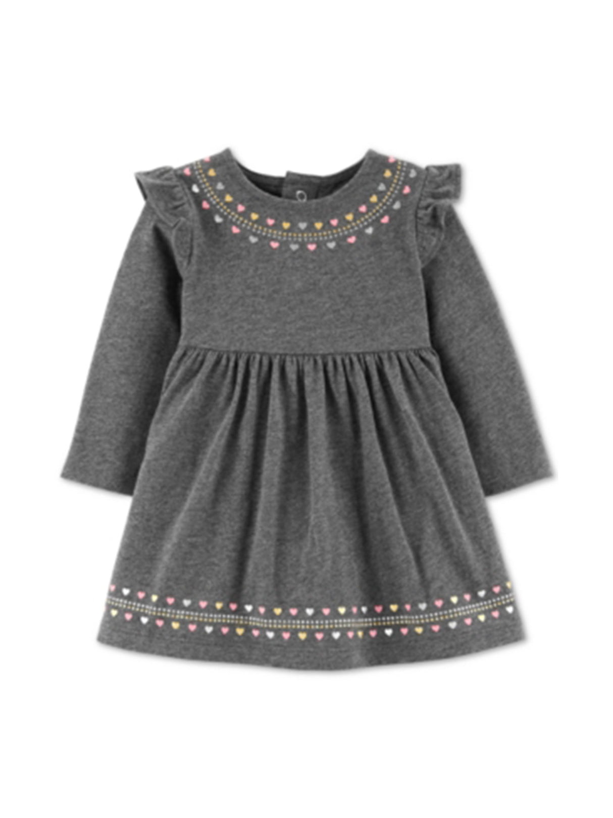 Image for Kids Girl's Heart Printed Dress,Grey